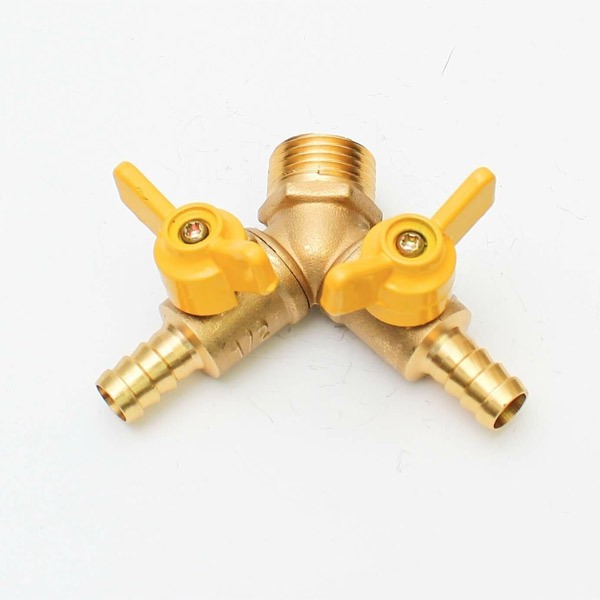 Магазин Фактория - Кран тройник латунный 1/2 — 10 мм