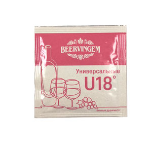 Винные дрожжи Beervingem Universal U18, 5 г Винные дрожжи Beervingem Universal U18, 5 г