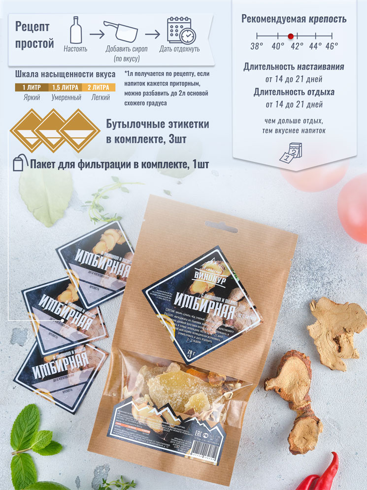 Набор Имбирная с медом, Алтайский винокур